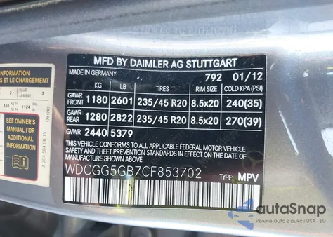 2012 Mercedes-Benz Glk 350 из США, поврежденный, VIN WDCGG5GB7CF853702